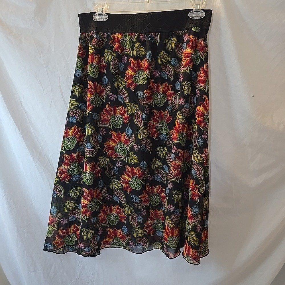 Lularoe Floral Short Skirt Elastic Waist Boho-chic Festival Concert Size S